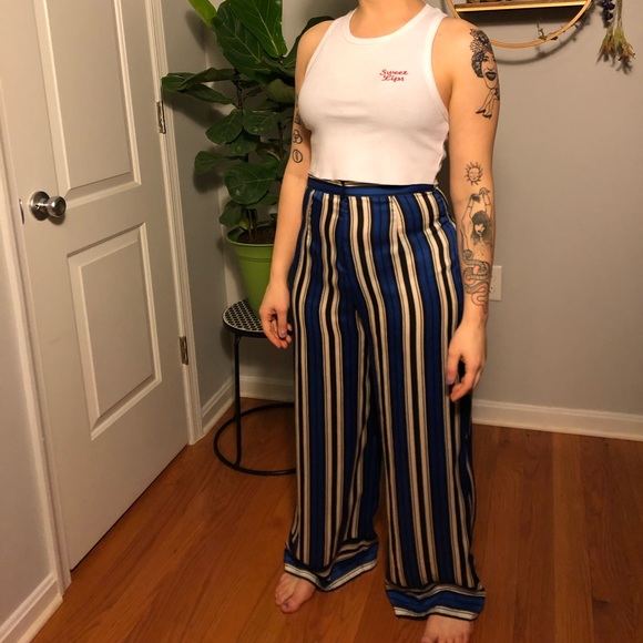 Forever 21 Pants - Silky High Waisted Striped Pants